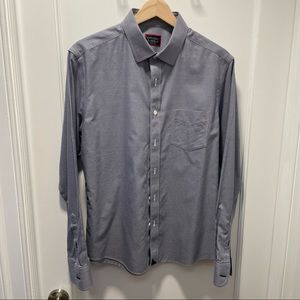 UNTUCKit navy mini houndstooth button down